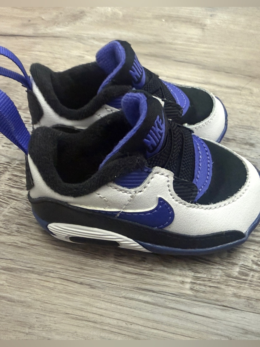 Nike Kids' Black, White & Purple Baby Sneakers 2C